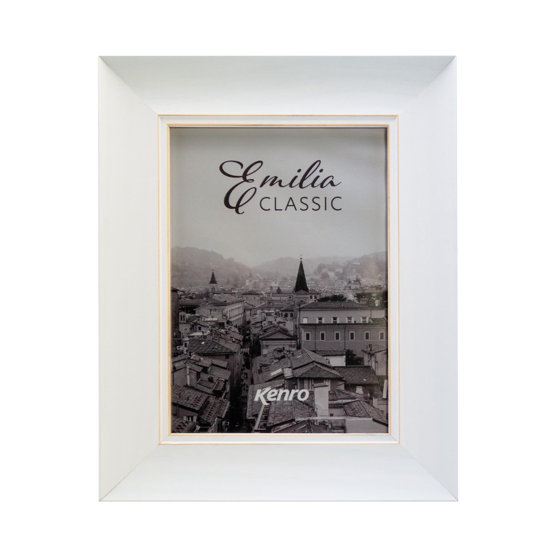 Kenro White Emilia Classic Photo Frame 7X5 / 13X18cm Solid Wood - Emc1318w