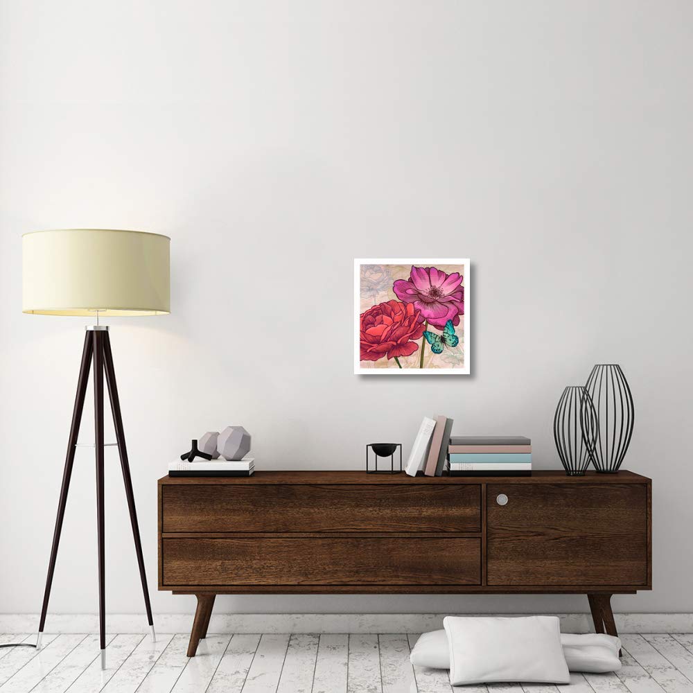 Oeuvres Italia Roses et Papillons (détail)-Papier Art-20"x20"