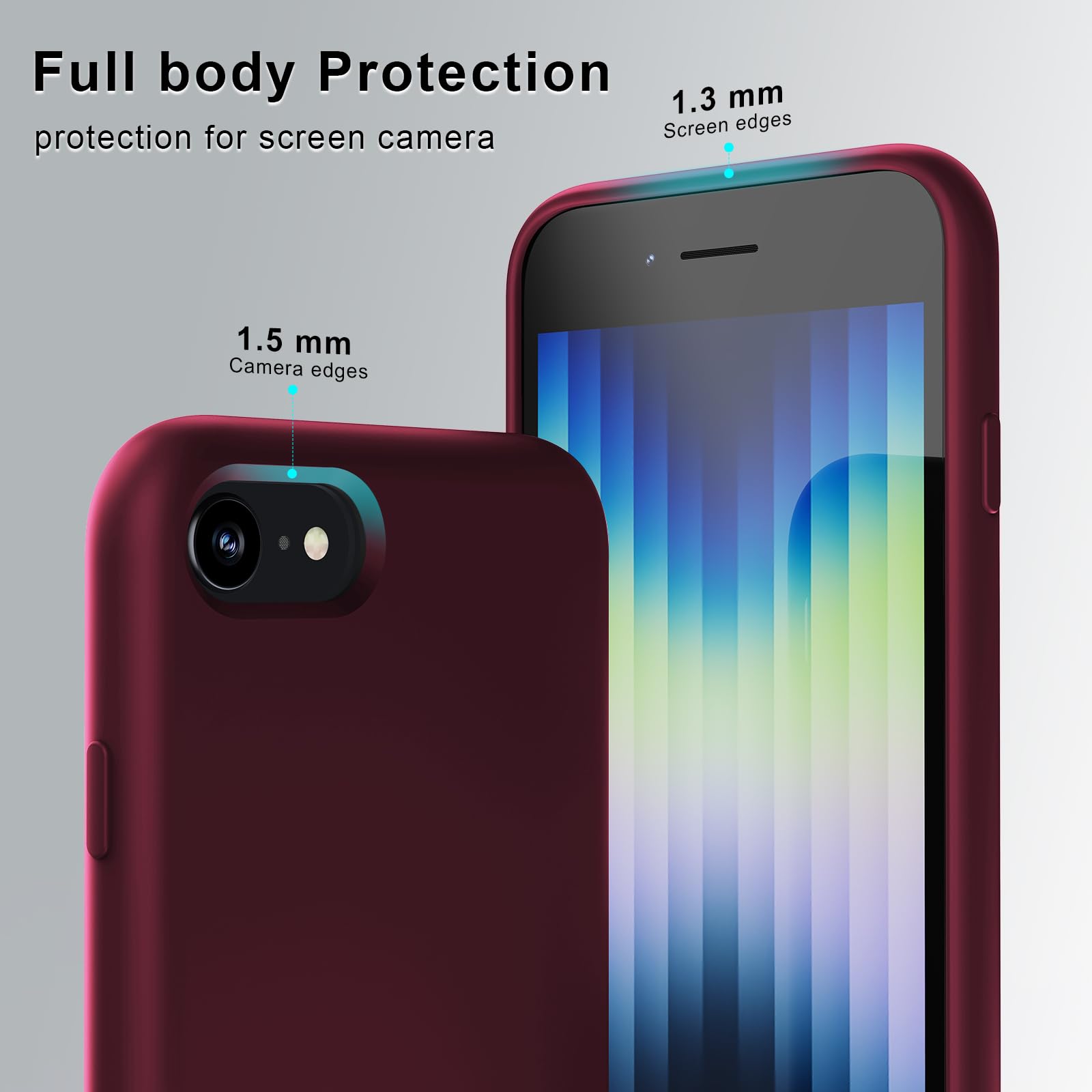 TAXXOE Liquid Silicone Case Compatible with iPhone SE 2020/2022, iPhone 8/7, 4.7 Inch, Soft-Touch, Shockproof, DustProof - Image 4