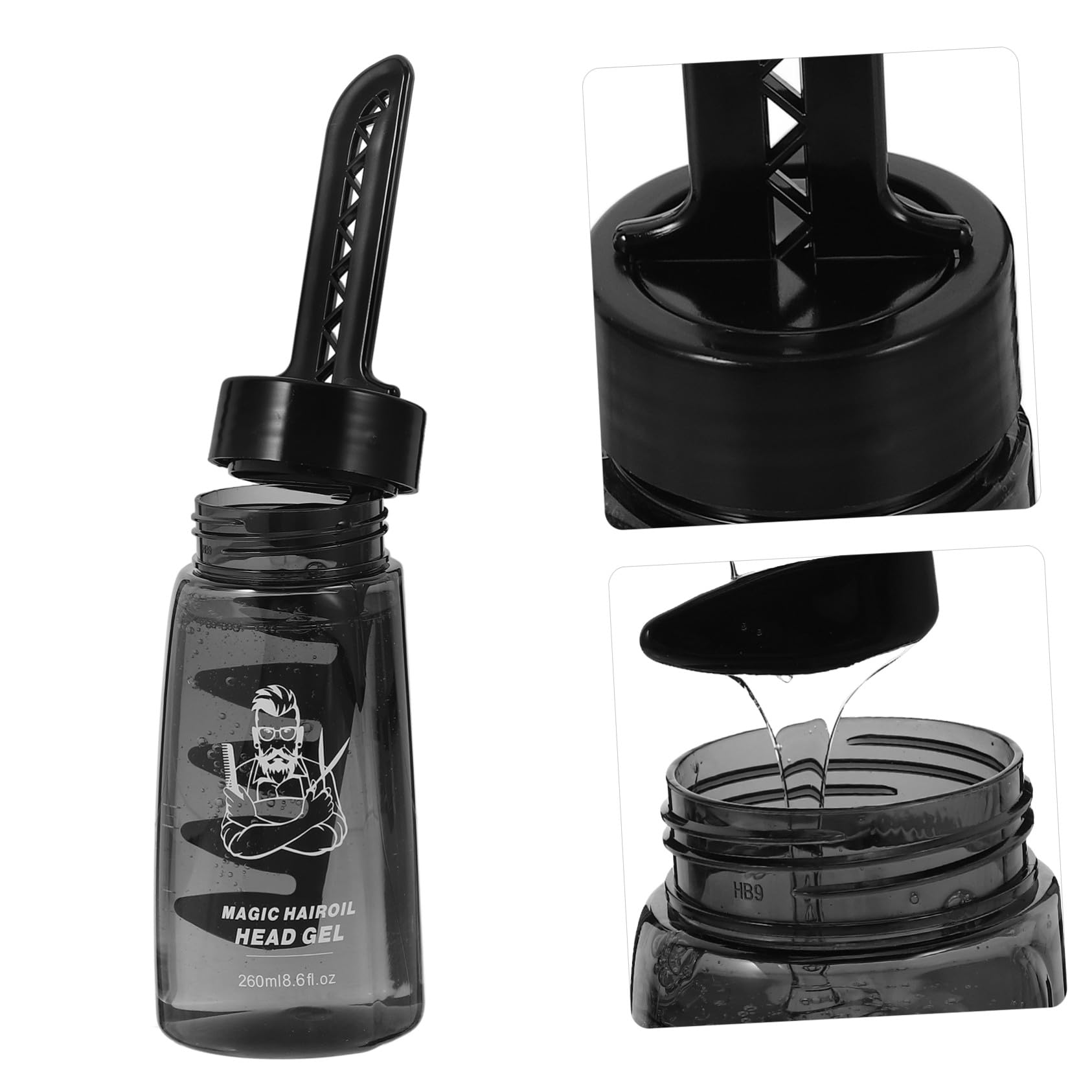 Veemoon 3 Piezas Botellas Aplicadoras de Gel para Peinar Envases Vacíos con Peine Integrado para Fijador de Cabello Texturizador y Estilizado Casa o Peluquería Plástico Duradero y Ligero