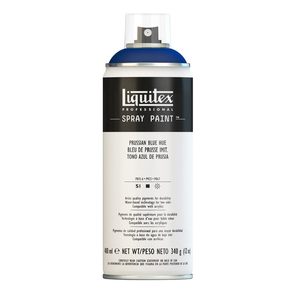 Liquitex 4450320 Profesjonalna farba w sprayu – farba akrylowa, farba w sprayu na bazie wody, światłoodporna, 400 ml – Prussian Blue Hue