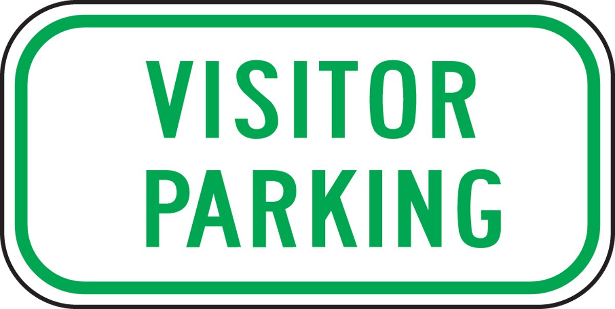 Accuform FRP286RA Engineer-Grade Reflective Aluminum Parking Sign, Legend "Visitor Parking", 6" Length x 12" Width x 0.080" Thickness, Green on White