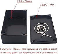 Vista 4 de Caja de Proyecto Caja de conexiones de plástico ABS Negra Cajas eléctricas IP65 impermeables para bricolaje Caja de conexiones electrónicas