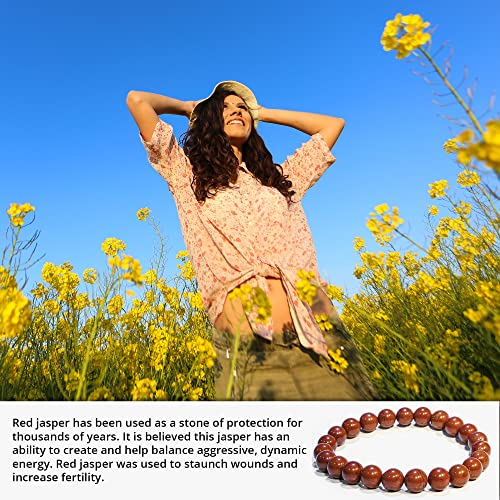 Image of ANAYA AGATE Healing Crystal Bracelet for Women and Men - 8mm Round Beaded Bracelet for Men and Women - Unisex Stretchy Gemstone Bracelet for Healing and Protection