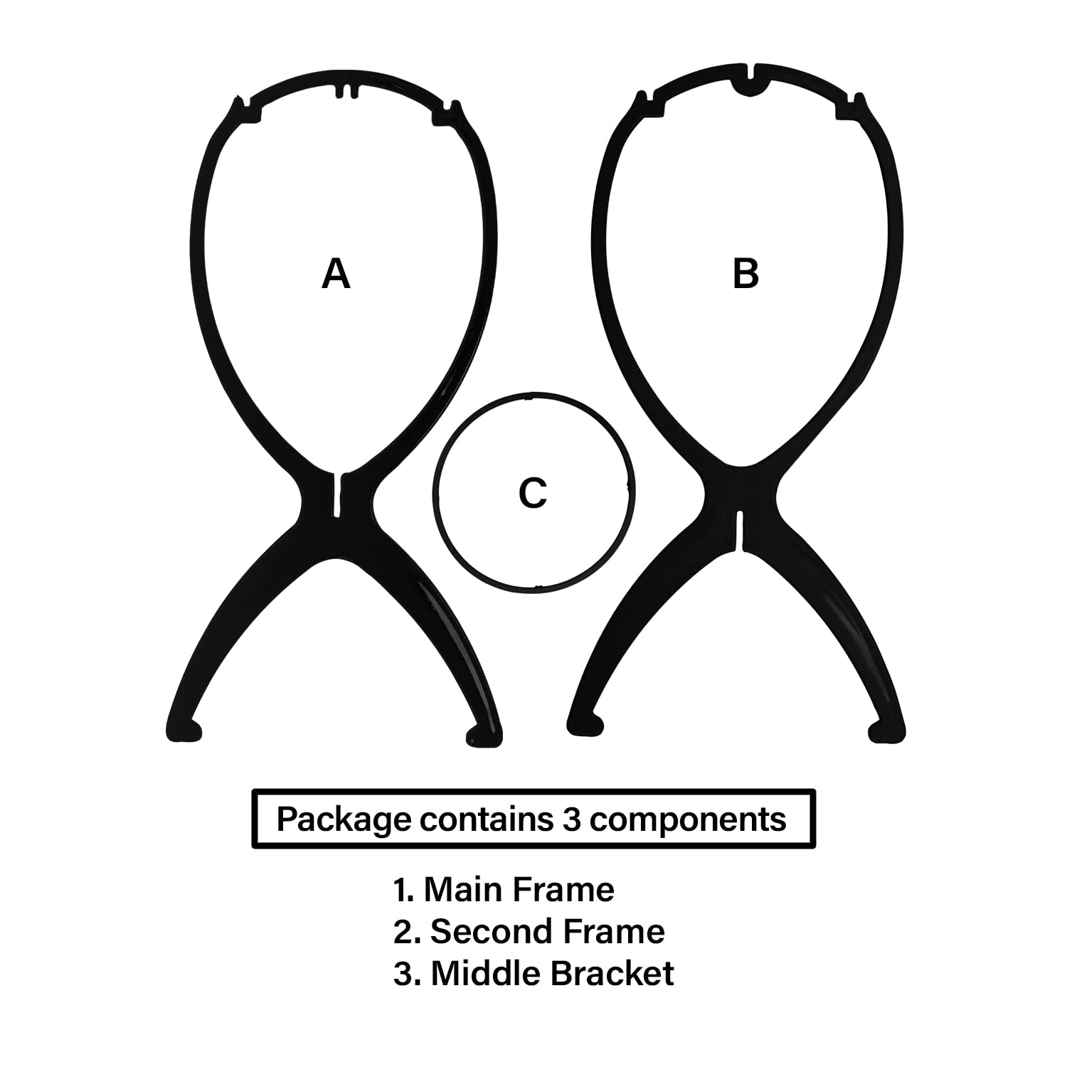 STUDIO LIMITED Portable Wig and Hat Hanger with Durable Stand and Tool Holder (2 Pack, Black)