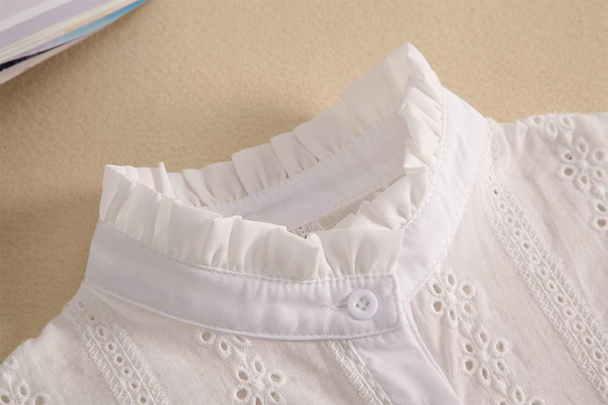 レディース フェイクカラー つけ襟 ハーフシャツ ブラウス 襟 着脱可能な襟 US サイズ: One Size