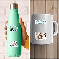 Vista 4 de Paquete de 20 calcomanías Mia de coloridas calcomanías de vinilo estético de mamá impermeable para botella de agua, laptop, computadora, equipaje