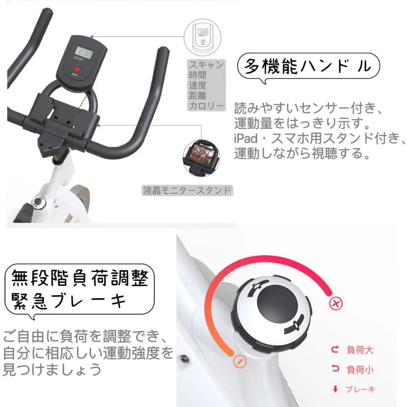 Amazon.co.jp: 【2年保証】フィットネスバイク スピンバイク エアロ