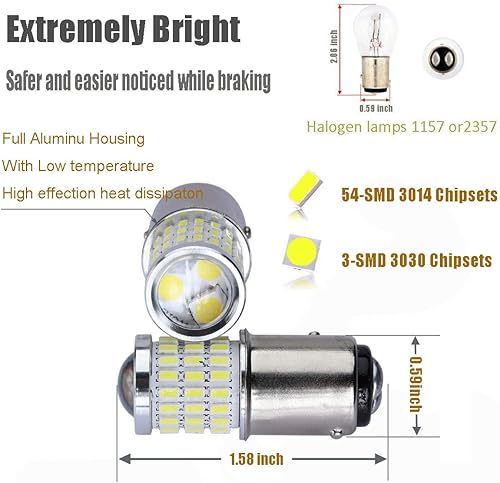 Miniatura 9 de iBrightstar Nuevas luces de freno estroboscópicas intermitentes de 9-30 V 7440 7443 T20 bombillas LED con proyector de repuesto para luces de freno
