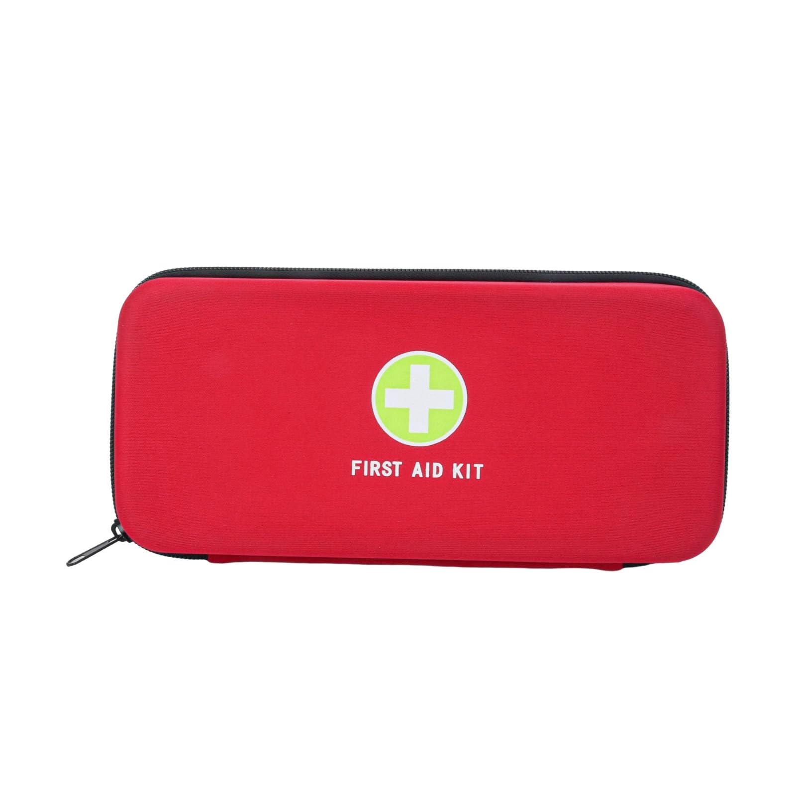 Jipemtra First Aid Hard Case Empty First Aid Hard Emergency Case Bags EVA Red Medical Bag for Home Health Office Car Camping Outdoors First Responder (Red G)