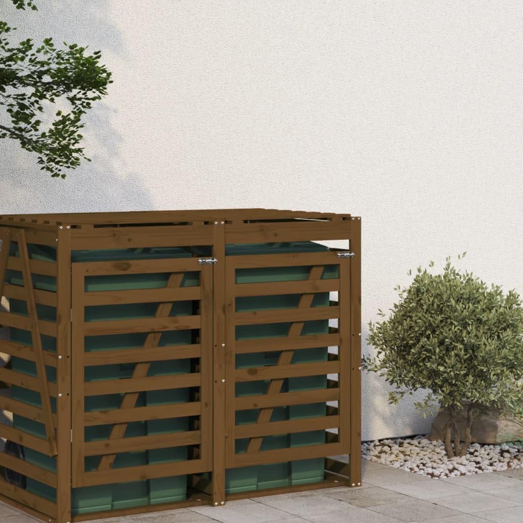Genérico Extensión para cobertizo de Cubo Basura Madera Pino marrón Miel,Casa y jardín,Productos del hogar,Accesorios para contenedores de residuos,Soportes para contenedores de residuos-825110