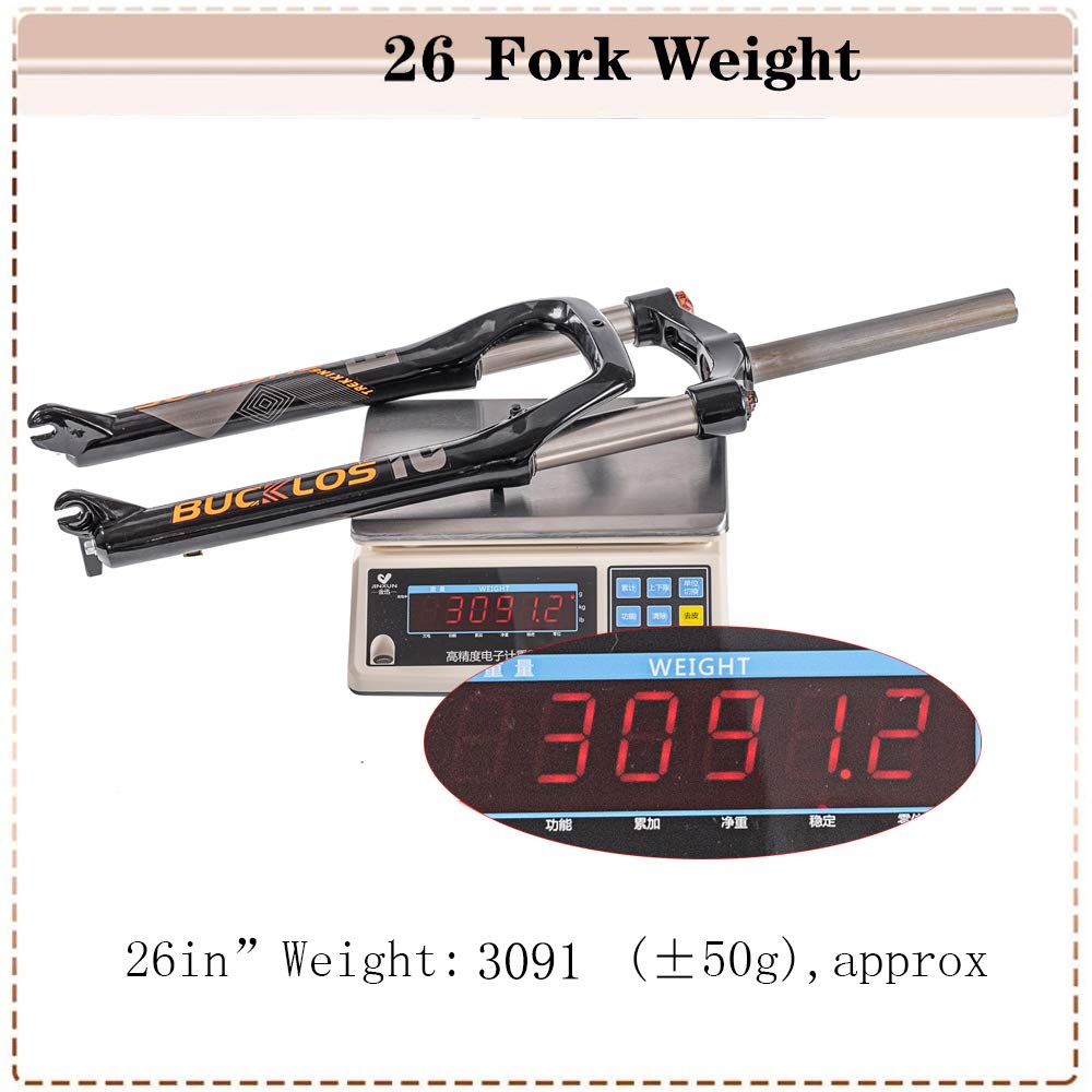 BUCKLOS ?US Stock 264.0 inch Fat Tire MTB Suspension Fork, 100mm Travel