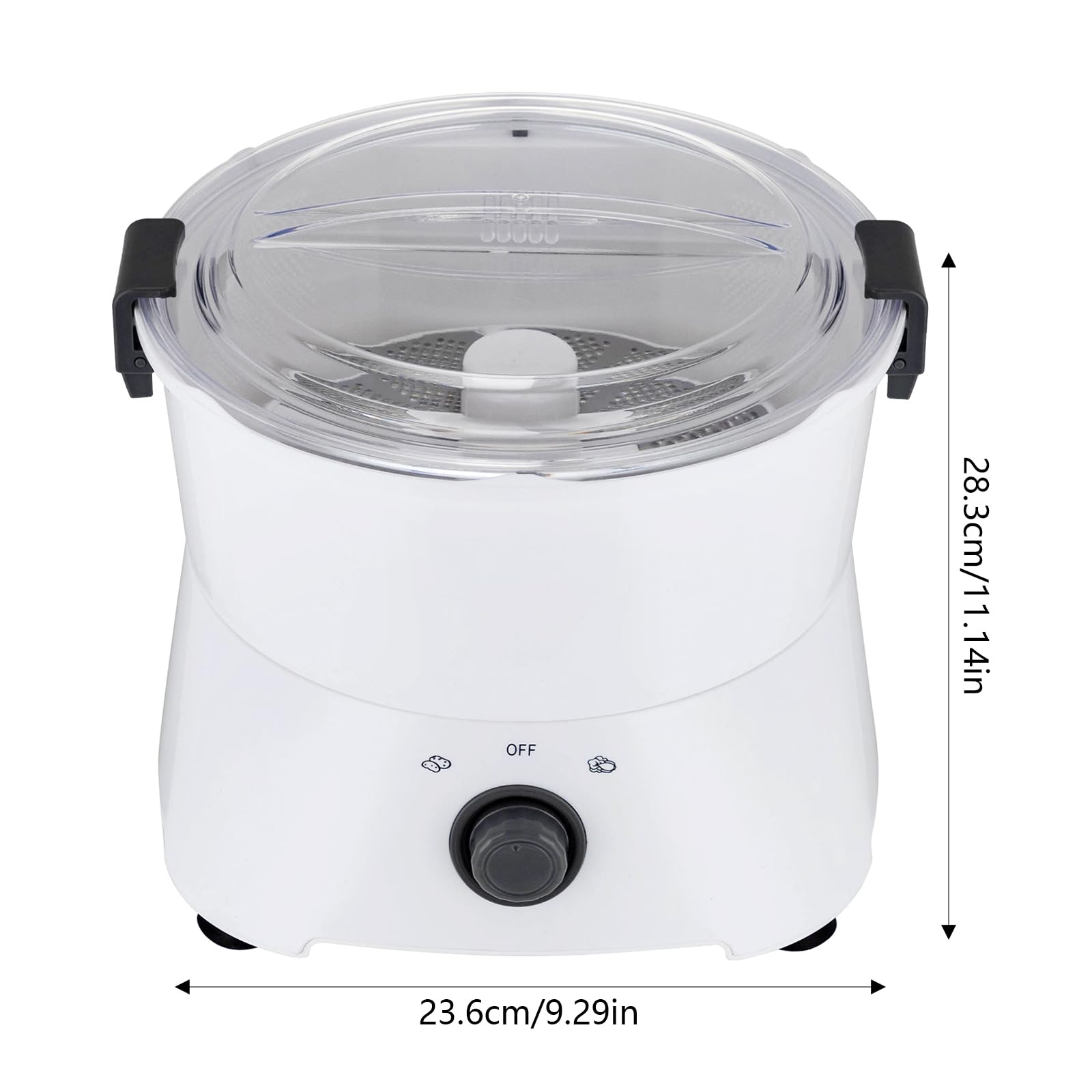 Peladora de patatas eléctrica 85 W Pelador de patatas profesional con cubierta transparente, cuchillas de acero inoxidable, gran capacidad para cocinas y restaurantes