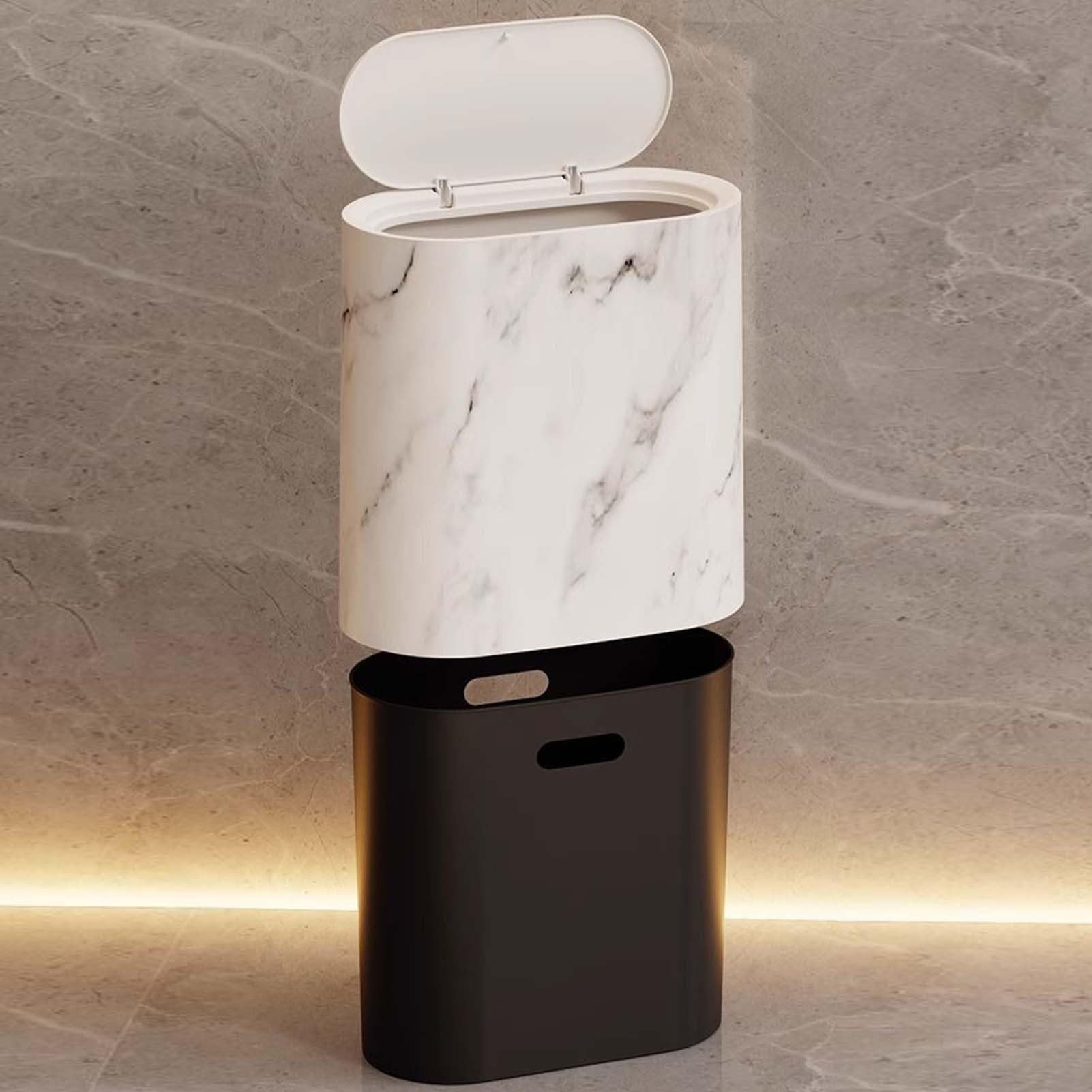 Poubelle De Salle De Bain Noire - Petite Poubelle Avec Couvercle Pour