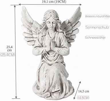 Garden Statues Angel Religious Fairies Garden Figures Garden Decoration Waterproof Angel Sculpture for Patio Lawn Yard Housewarming Decoration Gift-HSA1