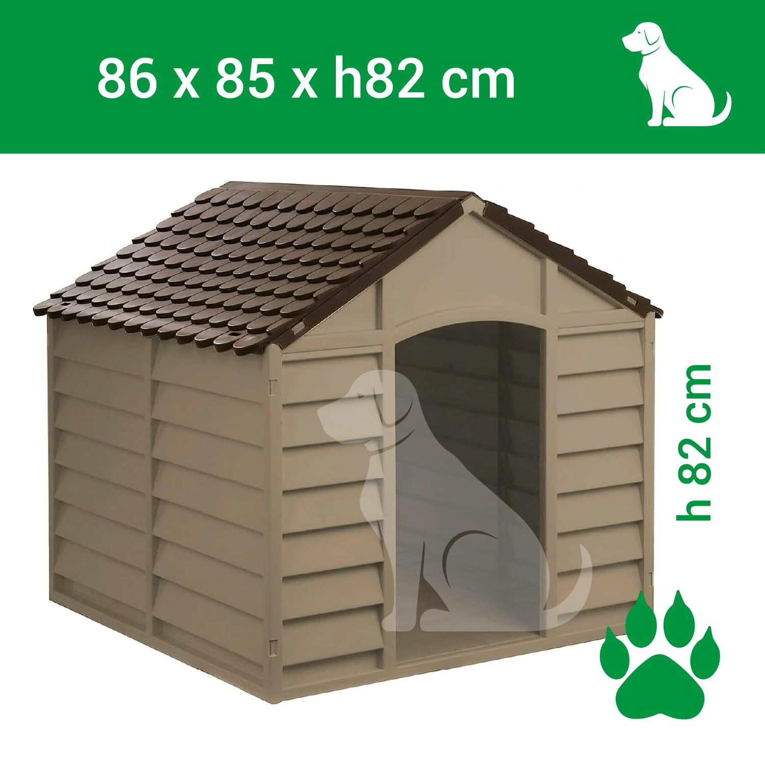 Crisalide® - PawsPalace Cuccia Per Animali, 2 Dimensioni, Facile Da Lavare, In Resina PVC, Facile Da Assemblare, Super Resistenze, Taglia Medio/Grande, Cuccia per Esterni (Large)
