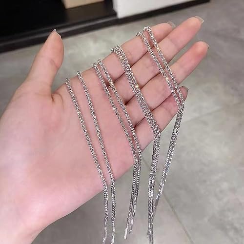 Miniatura 2 de Cadenas largas de diamantes de imitación para el cabello, extensiones de pinzas de pelo de cristal plateado, trenzas con borlas, decoración de