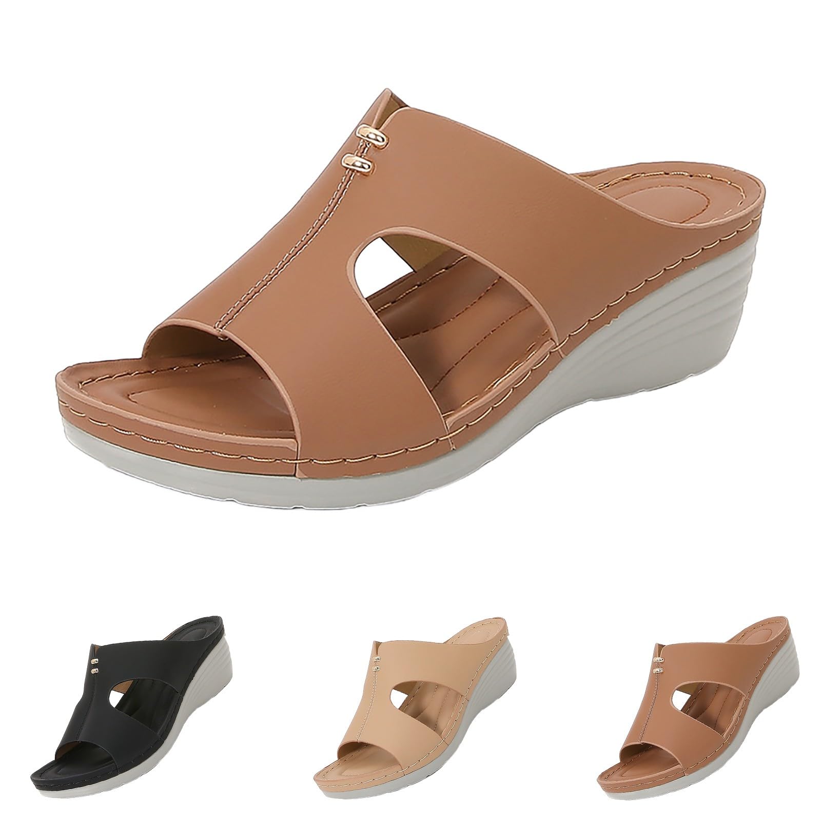 Generico Sandales De Marche Femme Confortables LéGèRes AntidéRapantes Semelle Souple Respirantes Chaussures Femme éTé éLéGantes Mules Support Pieds Larges Ville Vacances