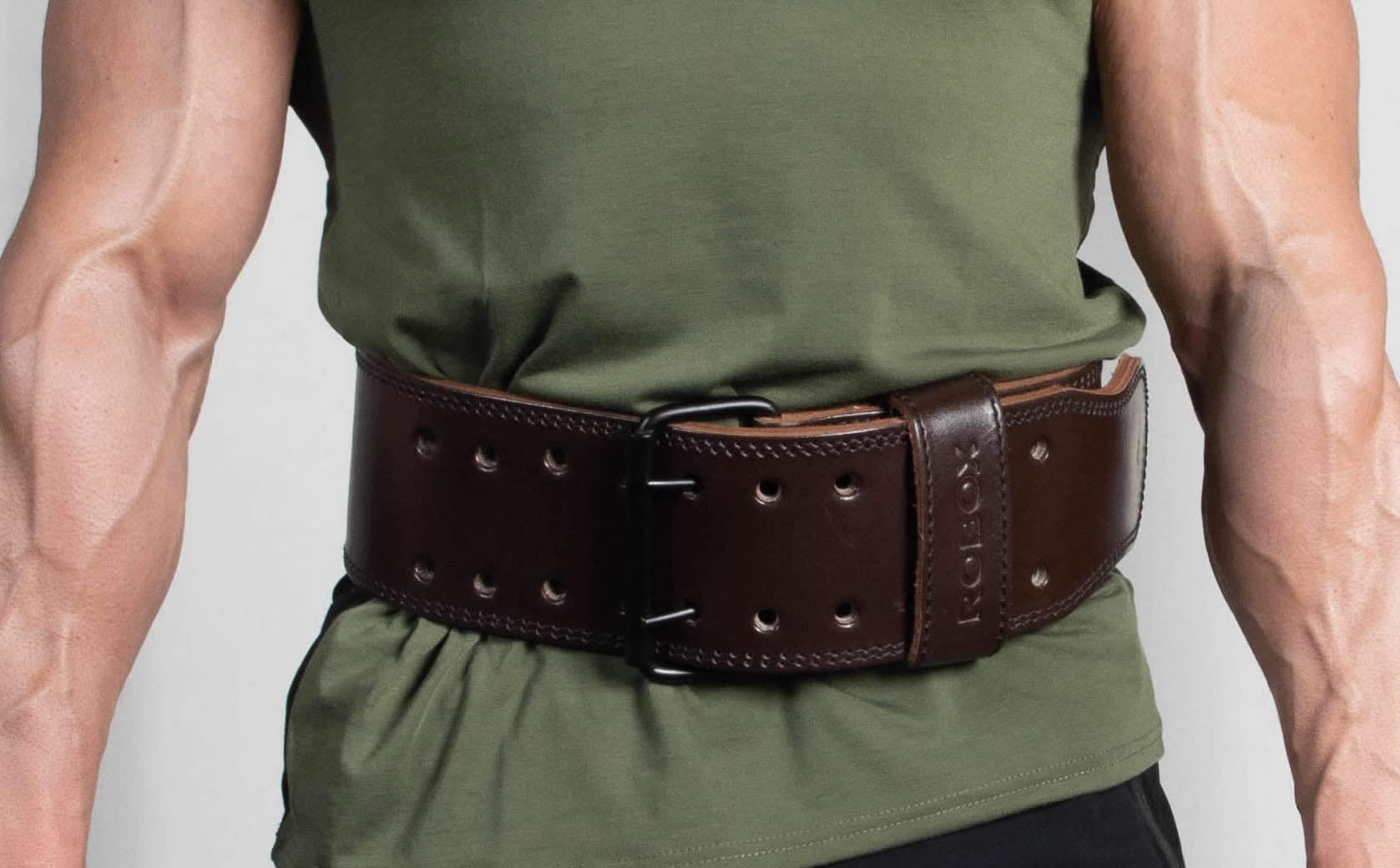 Leatherific Cintura in vera pelle per sollevamento pesi, 8 mm di spessore, 10,2 cm di larghezza, resistente, imbottita, fibbia in acciaio, per bodybuilding, cross training, allenamento con i pesi