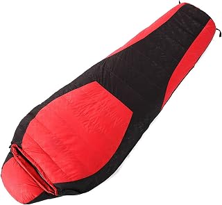 FYKABCL Saco de Dormir Tipo Momia de plumón de Pato Blanco de 1500 g, Ideal para Senderismo, mochilerismo y Acampada, Color Rojo, 1500 g
