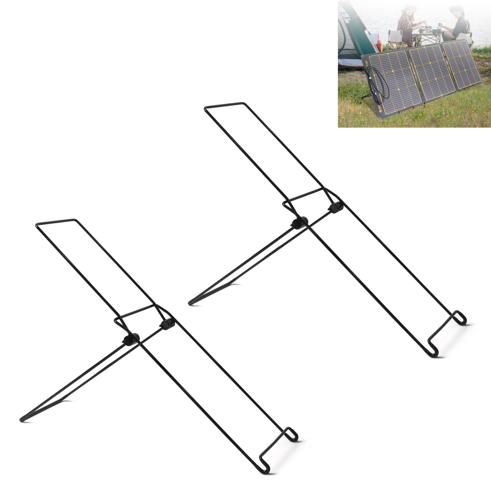 2x Solarpanel Halterung, Klappbarer Solarmodul Halterung, Keine Feste Installation Erforderlich Stabil und Leicht für Viele Modelle Von Solarmodulen