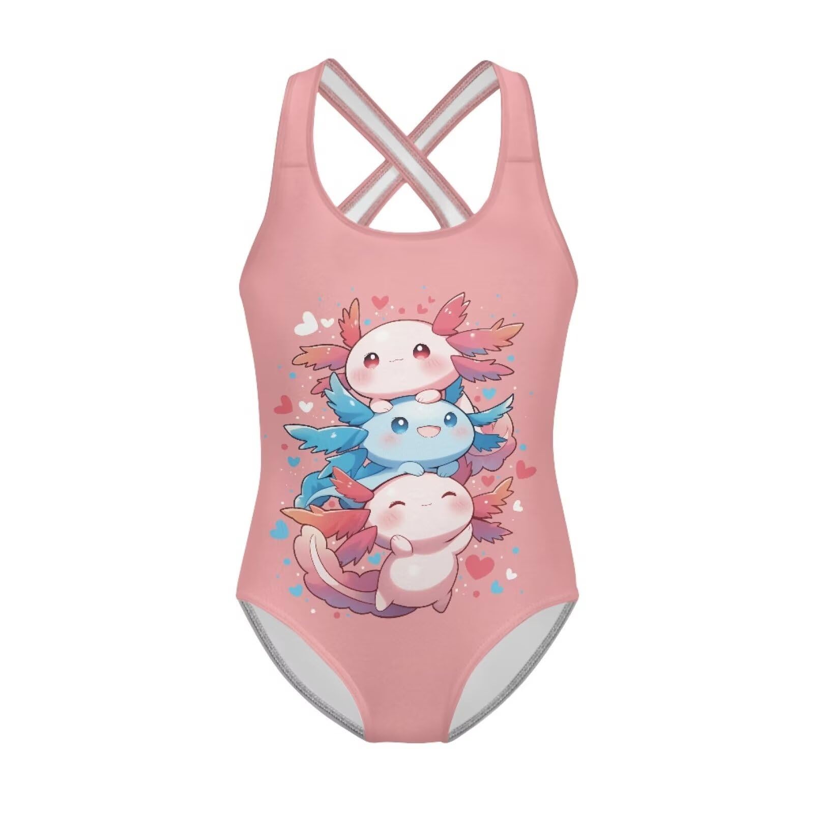 Xpyiqun Swimsuit for Girls One Piece Bathing Suits Size 5-14 Sleeveless Swimwear Cross Shoulder Strap Swimming Wear