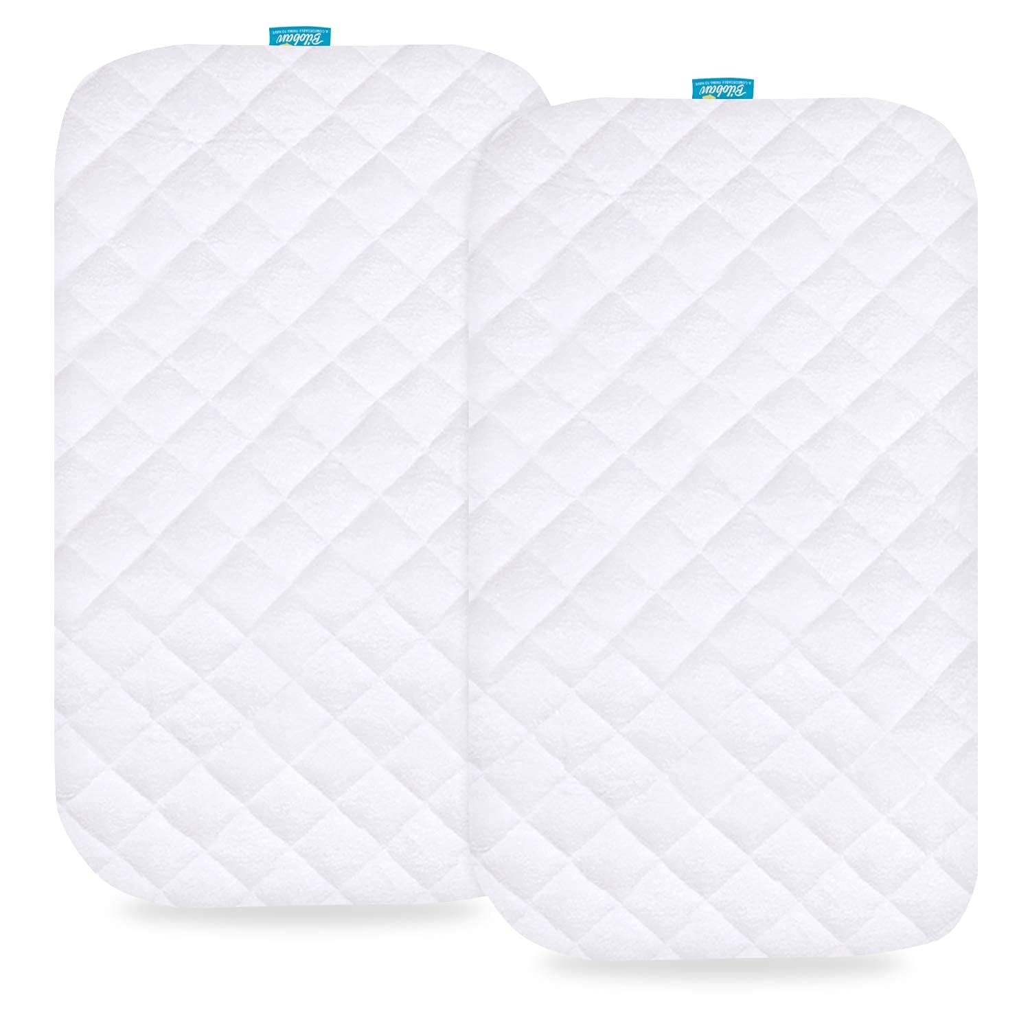 Biloban Waterproof Bassinet Attress Pad Cover 2 Pack, Ultra Soft