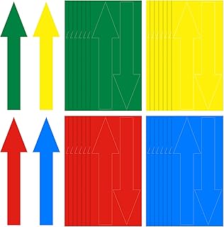 Arrow Floor Decals Stickers PVC 60 Pieces 8inch Arrow Sticker Large Arrow Directional Sign Removable Adhesive Arrow Floor Sign Colored Arrow Decal Marking Stickers