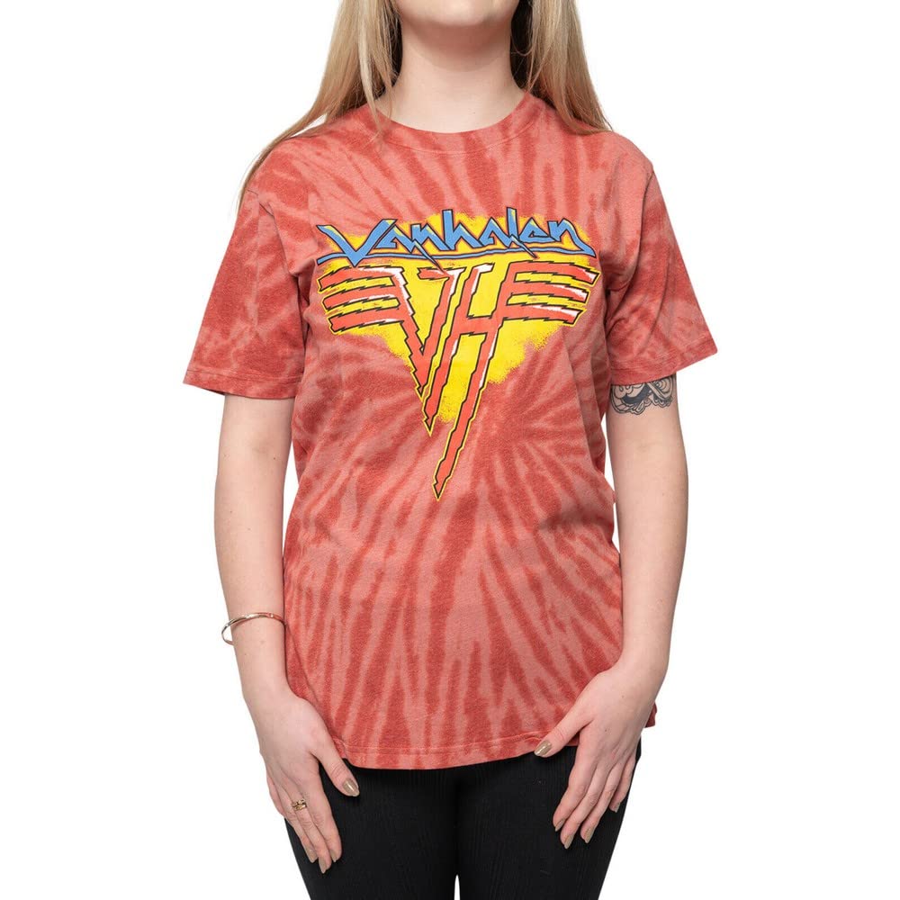 Van Halen Unisex Jagged Logo Wash T-Shirt Red L