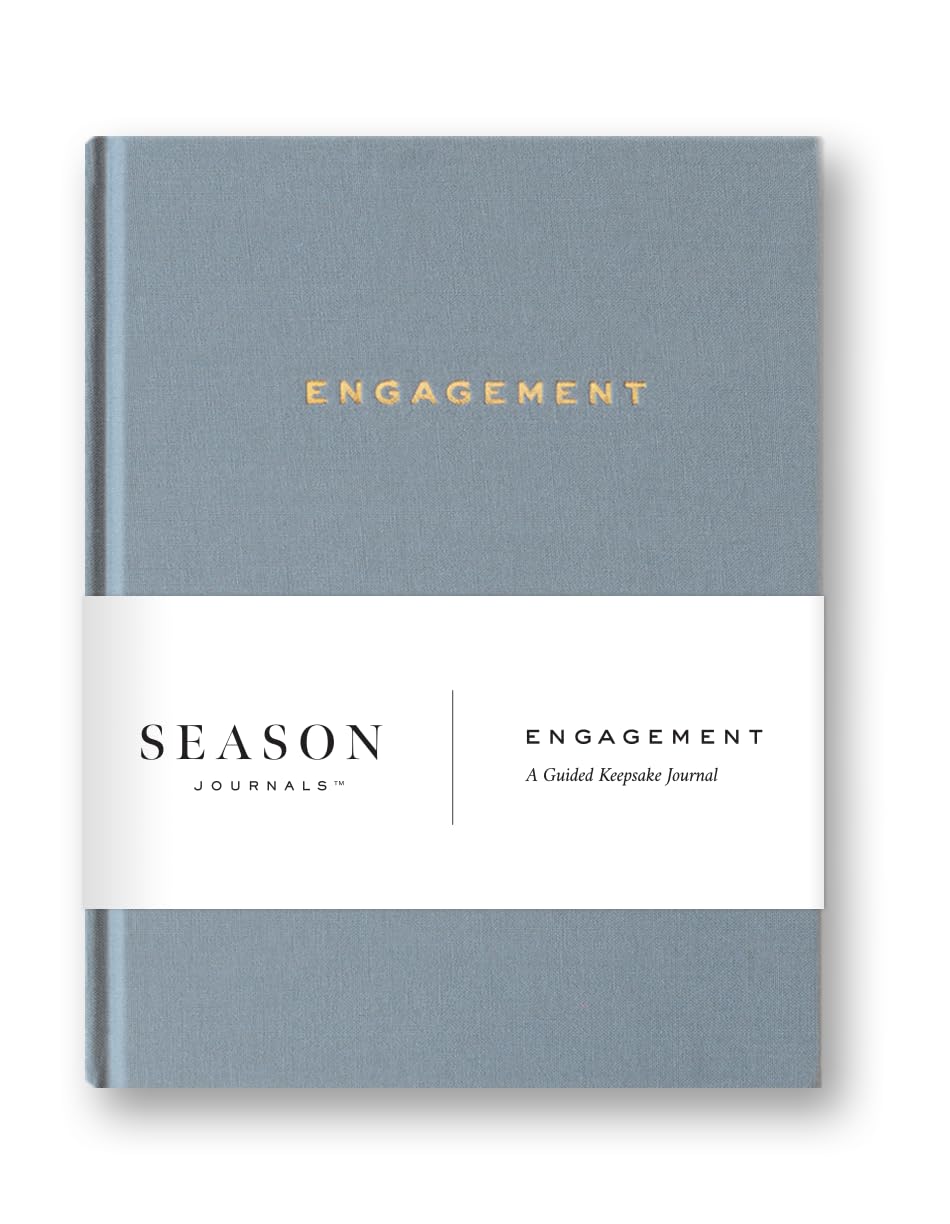 Luxuriöses Verlobungs-Tagebuch für Paare - Hochzeitsplanung & Erinnerungsbuch mit geführten Aufforderungen - Leinen Hardcover Verlobungsgeschenk für Braut und Verlobte - Modernes minimalistisches