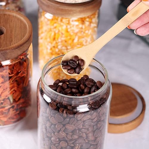 Miniatura 8 de SAIOOL tarros de vidrio con tapa de madera, simple y moderno, hacen que tu cocina sea más ordenada y hermosa.