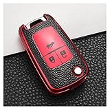 1 x Autoschlüsselabdeckung BILIVAN Key Case Damen Geeignet für Opel Astra J Corsa Mokka geeignet für Chevrolet Cruze Aveo Trax Malibu Captiva Leder + TPU. Auto-Flip-Schlüsselkasten-Abdeckung Shell Buckle Key Case Leder.