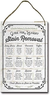 Losea Guide for Laundry Stain Removal Rustic Wood Farmhouse Wall Sign 8x12 Inches
