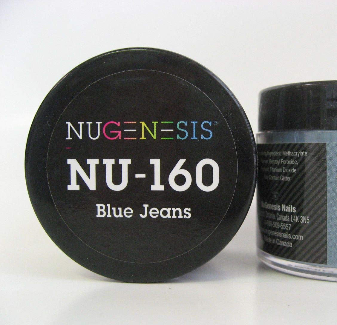 NugenesisNail Dipping Powder Color 1.5oz/43g Jar - (NU160 BLUE JEAN)