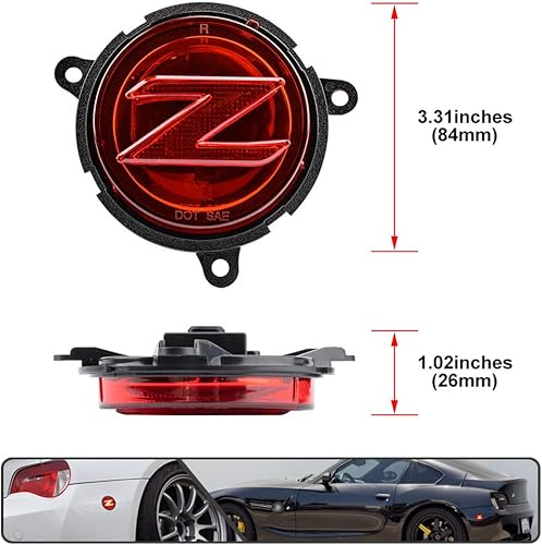 Miniatura 7 de 2 unids Z4 Red LED Luz de marcador lateral trasera para BMW Z4 E85 Roadster 2003-2008, Z4 E86 Coupé 2006 2007 2008 Indicador trasero Luz de señal de