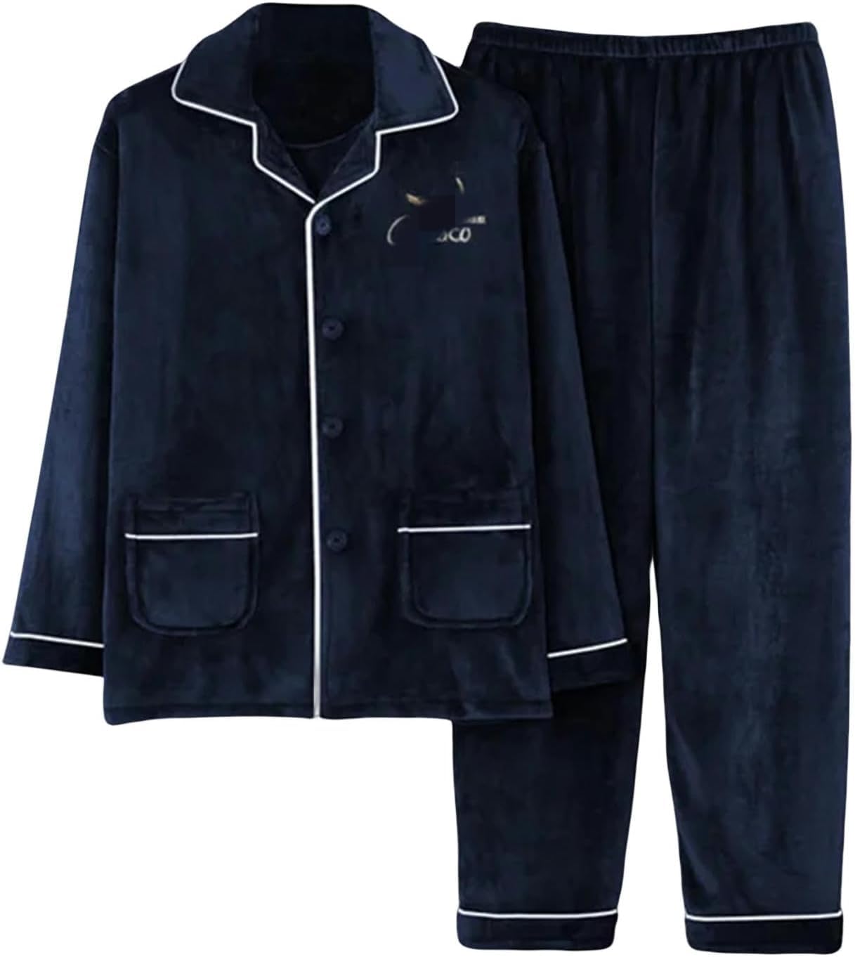 Pyjama d'hiver manches longues combinaison nuit homme vêtement chaud