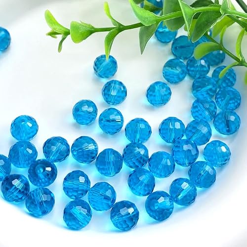 Miniatura 5 de Jmassyang 70 cuentas redondas de cristal facetadas de 0.315 pulgadas (0.315 in) para manualidades, joyería, pulseras, collares, aretes, campanillas