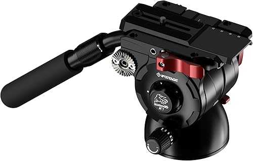IFOOTAGE Cabezal fluido Komodo K7, cabezal de trípode de video Cabezal de arrastre fluido para cámaras DSLR, videocámara, monopie y trípodes, carga