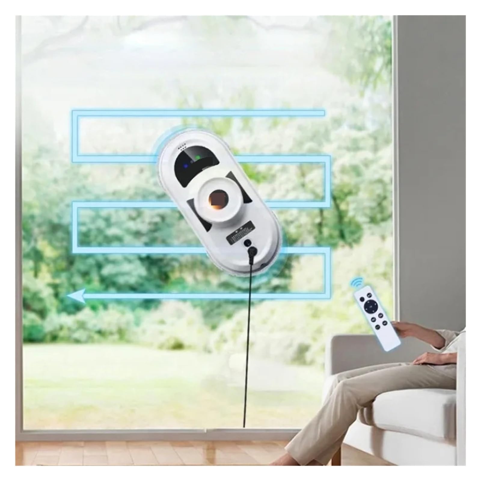 Robot do mycia okien z inteligentną nawigacją, zdalnie sterowany, odkurzacz do drzwi lustrzanych i szklanych Do gładkich powierzchni