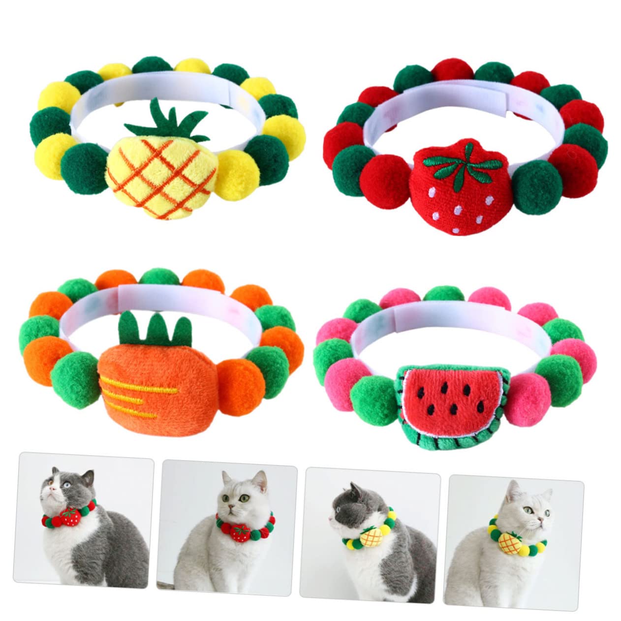 Sosoport 20pezzi Collare Decorativo Per Animali Domestici Con Palline Fruttate Per Gatti e Cani Accessorio Festivo Per Party e Occasioni Speciali