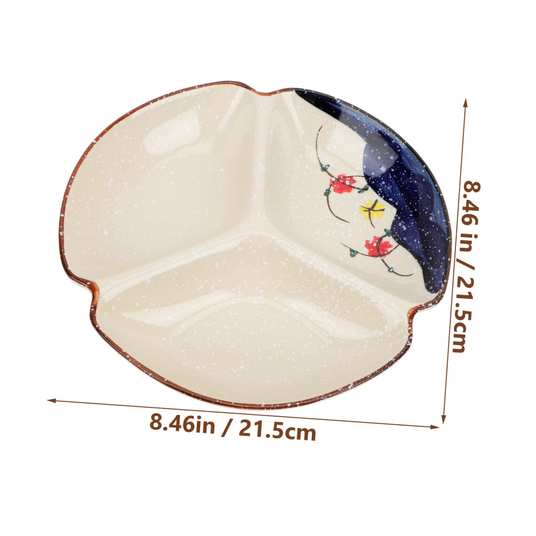 Assiette Divisée Céramique Plateau Multi-compartiments pour Snacks et Fruits Plateau Portion Contrôle pour Usage Domestique et Hôtelier Surface Lisse