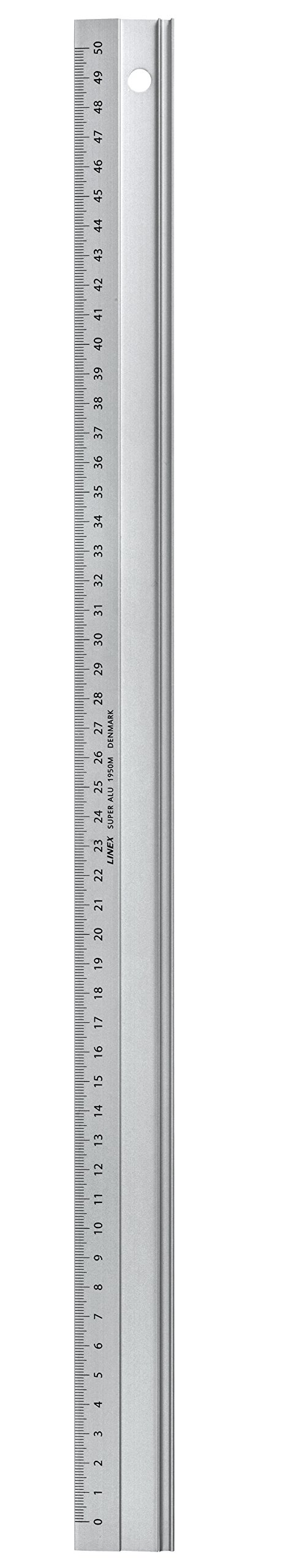 Linex 100413071 1950 Super M Series Aluminio Regla 50 Escalas cm de MM, con la protección de deslizamiento, de vanguardia Zeichenkette y Aluminio