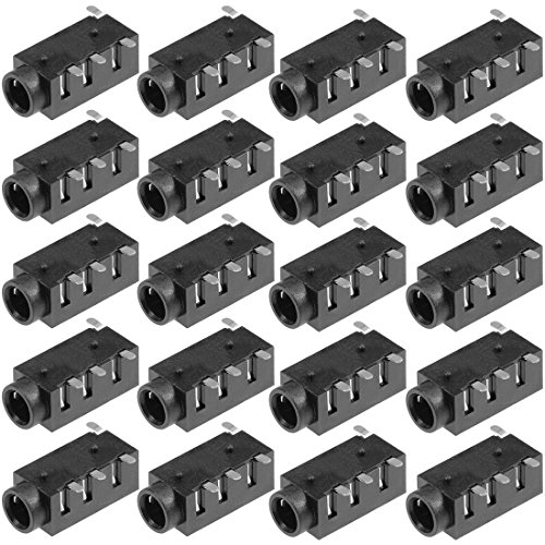 uxcell Conector de Audio Estéreo 3.5mm 4 Pines PCB x20 miniatura 1