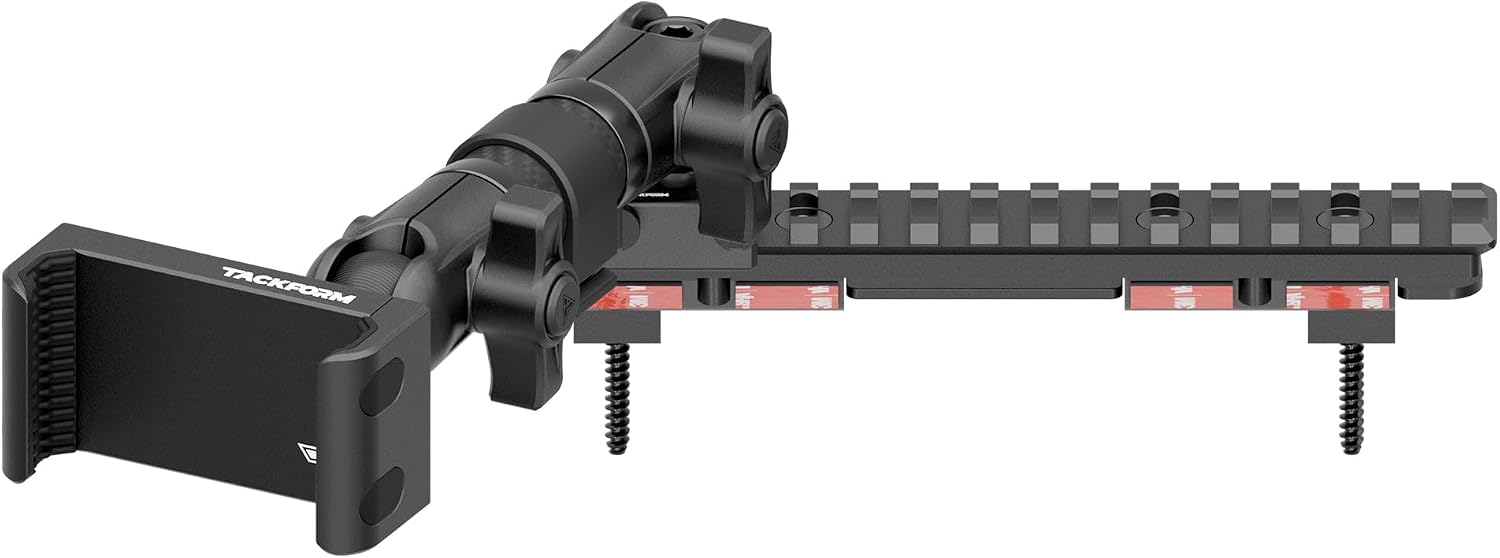 Tackform TRAXX Assault Track Dash Mount - Phone Holder - Compatible with 2013-2018 RAM & 2019-2024 RAM (Classic ONLY) | Picatinny Rail | No Drilling Required | Carbon Fiber Arm | Black
