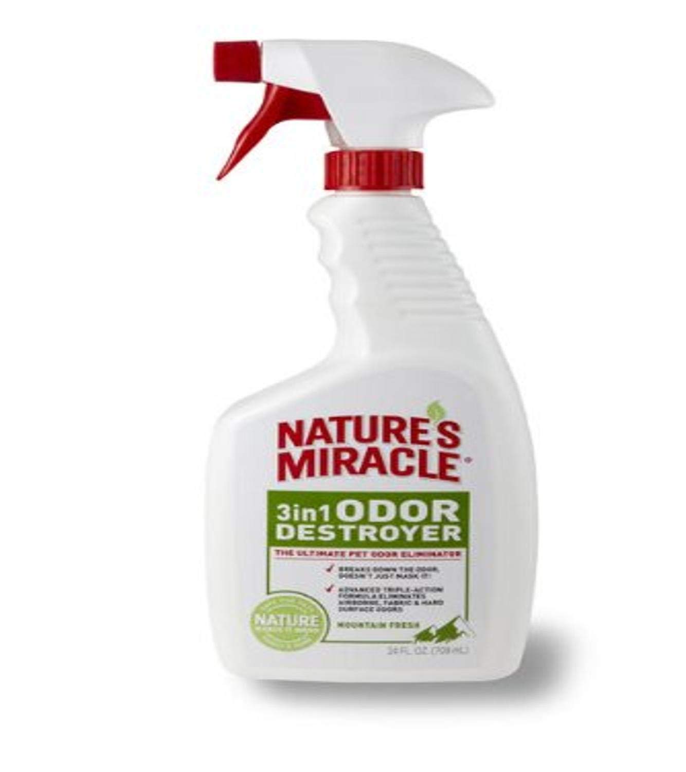 Nature's Miracle3-in-1 Odor Destroyer, Mountain Fresh Scent, 24 Fluid Ounce