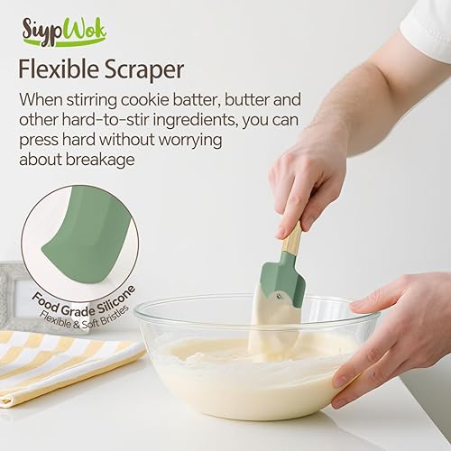 Miniatura 4 de Juego de Espátulas de Silicona, Espátulas de Goma de Grado Alimenticio - 4 Piezas de Espátulas de Goma Antiadherentes, Cuchara Espátula, Raspador de