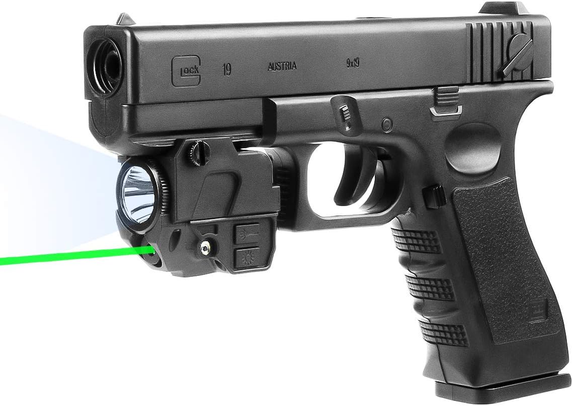 Lasercross CLL103 Flashlight Laser Sight,Magnetic Charging Green Dot Laser Sight for Pistol,Compact Laser Light Combo with Build-in Lithium Battery Used for 21mm Picatinny Rail on Handguns,Shotguns