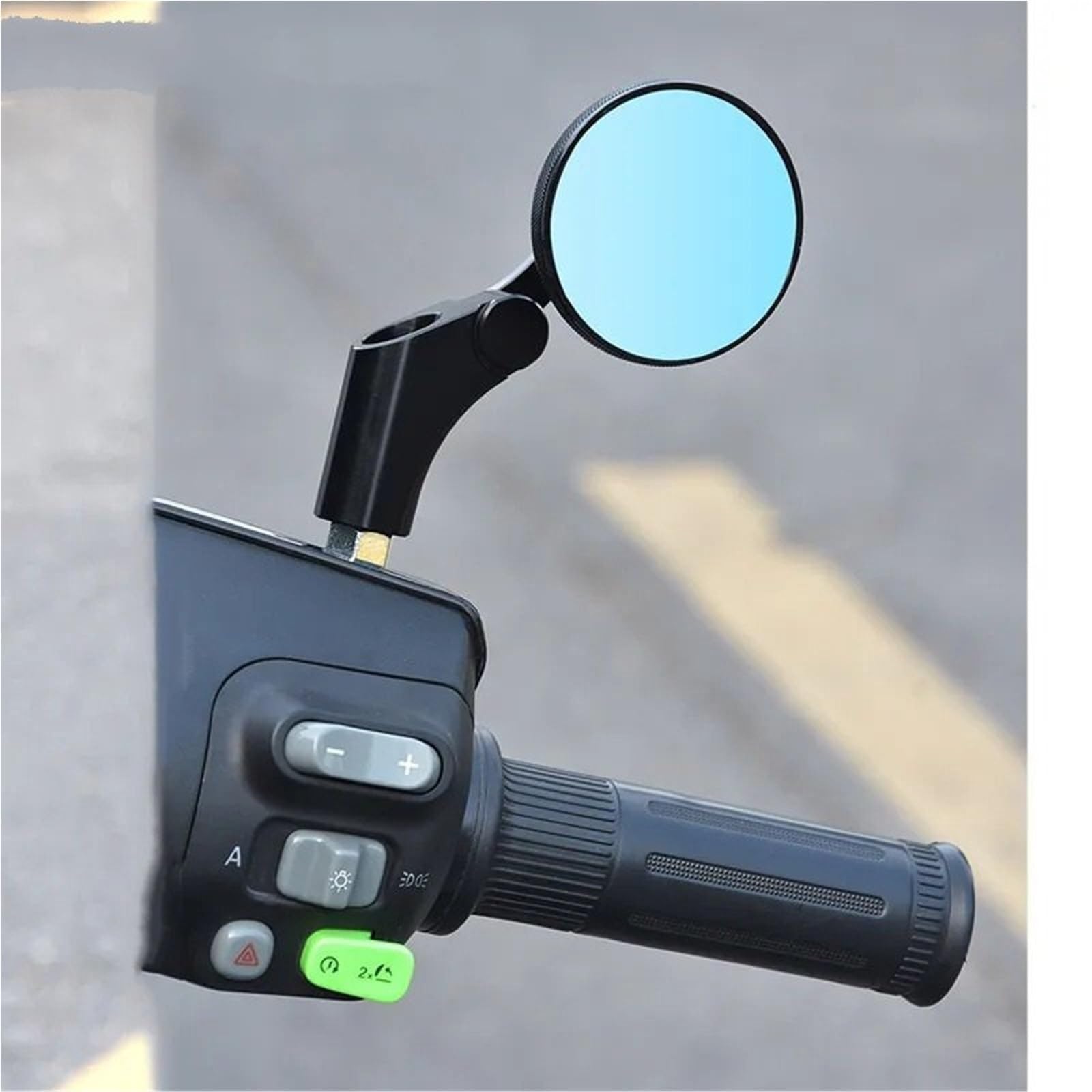 Lusterko boczne Lustro motocyklowe aluminiowe okrągłe małe lusterko boczne pasuje do Hondy pasuje do Yamahy XMAX NMAX pasuje do Suzuki Lusterko boczne motocykla(Black 2)