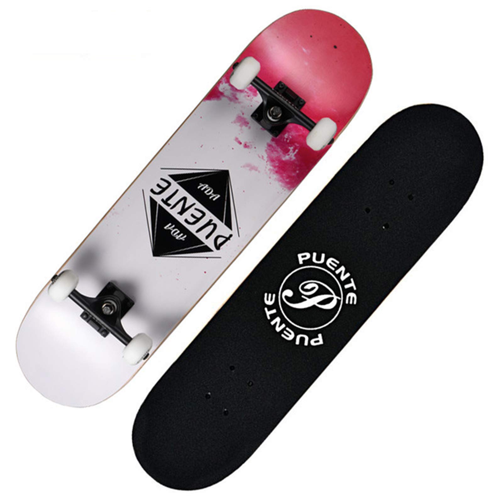 Planche à roulettes professionnelle 8 couches érable robuste White Red