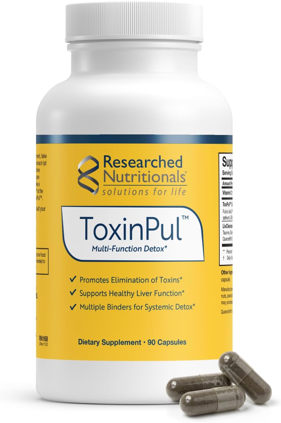 ToxinPul - Kidney & Liver Cleanse Detox & Repair - Multi-Binder Formula with Humic Acid, Chlorella & Quercetin for Heavy Metals, Glyphosate & Toxin Removal (90 ct)